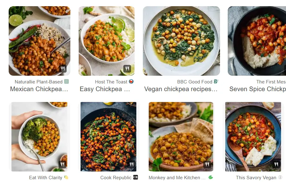 Food with chickpeas